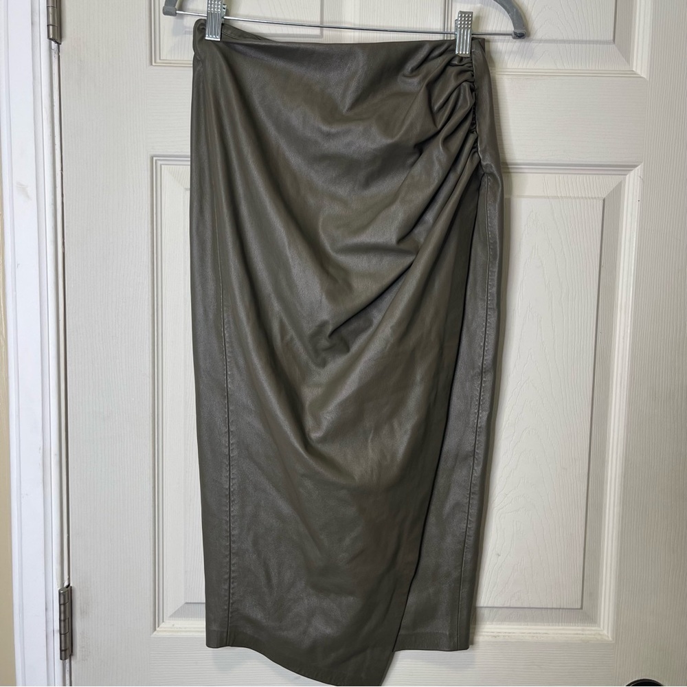 Jason Wu x RTR Green Leather Pencil Skirt Sz 4